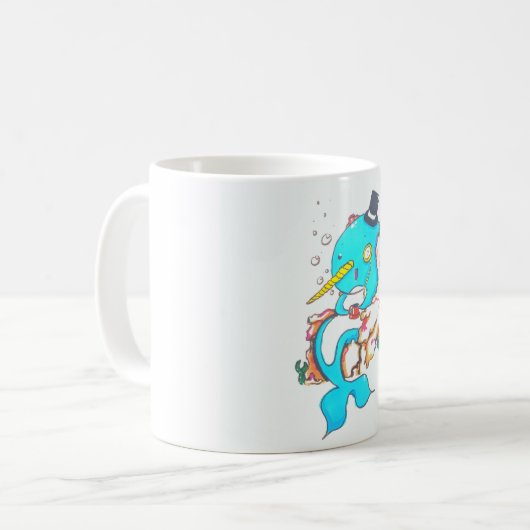 Extravaganter Herr Narwhal Kaffeetasse (Vorderseite Links)