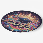 Extravaganter Hochschulabschluss 2025 Pappteller (Schrägansicht)
