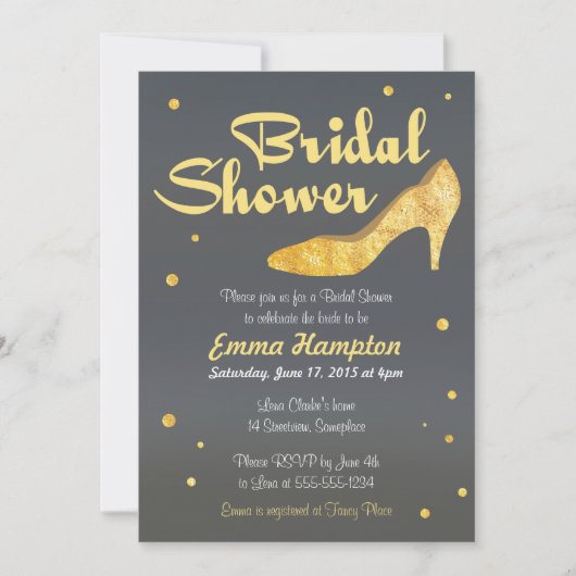 Extravaganter Hochzeitsschuh des Einladung (Vorderseite)