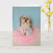 Extravaganter Hund Geburtskarte Karte (Gelbe Blume)