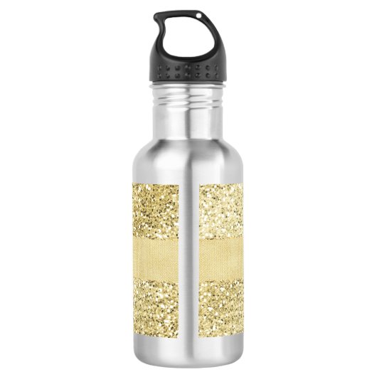Extravaganter Imitat-GoldGlitzer personalisiert Trinkflasche (Rückseite)