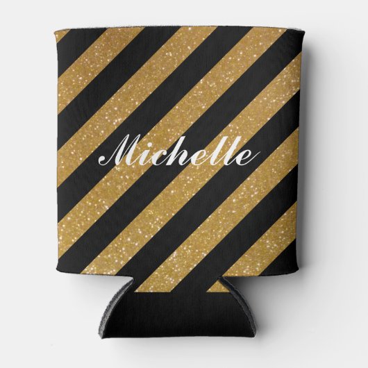 Extravaganter individuelle Name Gold Glitzer gestr Dosenkühler (Vorderseite)