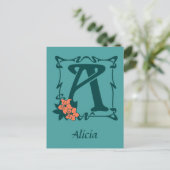 Extravaganter Jugendstil-Brief A Postkarte (Stehend Vorderseite)