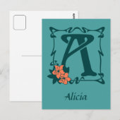 Extravaganter Jugendstil-Brief A Postkarte (Vorne/Hinten)