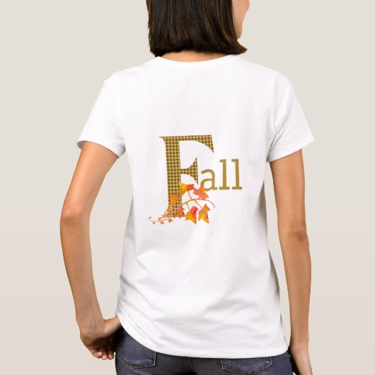 Extravaganter Karierter Fall Word Art T-Shirt (Rückseite)