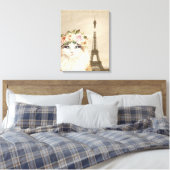 Extravaganter Katzen- und Eiffelturm Leinwanddruck (Insitu (Schlafzimmer))