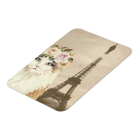 Extravaganter Katzen- und Eiffelturm Magnet (Linke Seite)