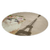 Extravaganter Katzen- und Eiffelturm Schneidebrett (Ecke)