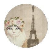 Extravaganter Katzen- und Eiffelturm Schneidebrett (Vorderseite)