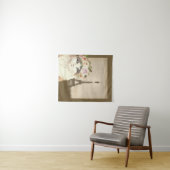 Extravaganter Katzen- und Eiffelturm Wandteppich (Beispiel (Horizontal))