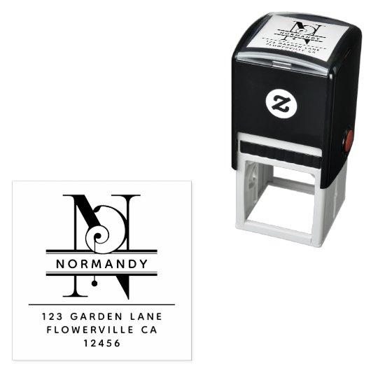 Extravaganter Kopfbrief - N - Rücksendeadresse Mon Permastempel (Beispiel)