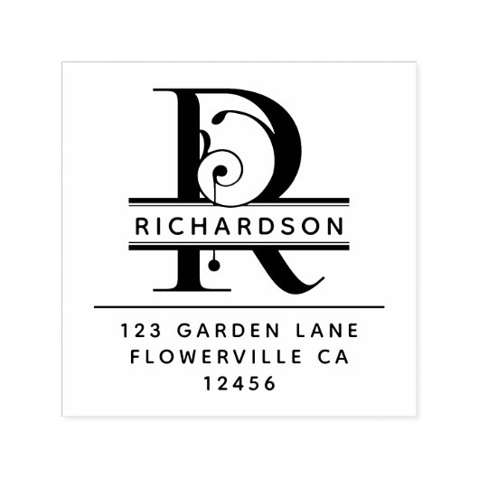 Extravaganter Kopfbrief - R - Rücksendeadresse Mon Permastempel (Design)