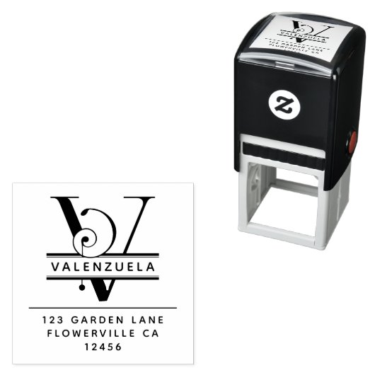 Extravaganter Kopfbrief - V - Rücksendeadresse Mon Permastempel (Beispiel)