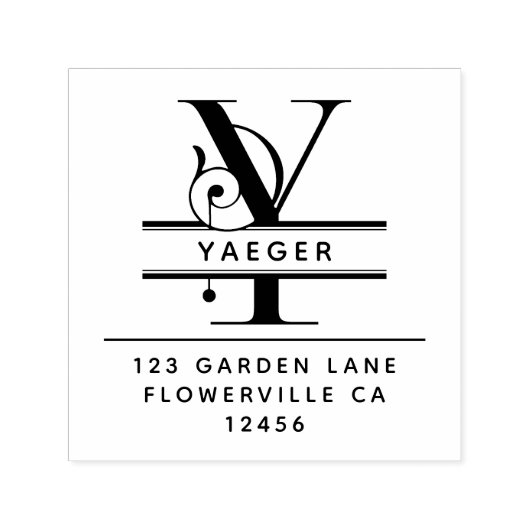 Extravaganter Kopfbrief - Y - Rücksendeadresse Mon Permastempel (Design)