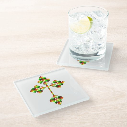 EXTRAVAGANTER KROSS GLASUNTERSETZER (Schrägansicht)