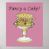 Extravaganter Kuchen Funny Quirky Erdbeere Cheesec Poster (Vorne)