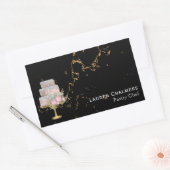 Extravaganter Kuchenpatisserie-Koch aus schwarzem  Rechteckiger Aufkleber (Umschlag)