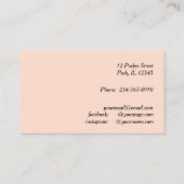 Extravaganter Kuchenpatisserie-Koch aus weißem und Visitenkarte (Rückseite)