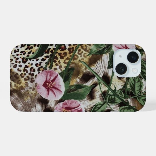 Extravaganter Leopard Print iPhone Case 15 Hülle (Rückseite (Horizontal))