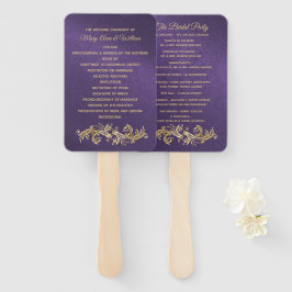 Extravaganter Lila Damaskus-Hochzeitslüfter Fächer