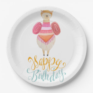 Extravaganter Llama Geburtstag Pappteller