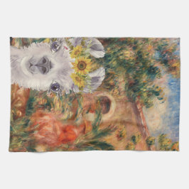 Extravaganter Llama- und Renoir-Bauernhof Geschirrtuch