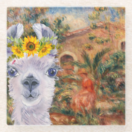 Extravaganter Llama- und Renoir-Bauernhof Glasuntersetzer