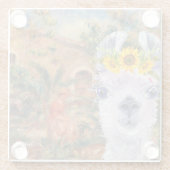 Extravaganter Llama- und Renoir-Bauernhof Glasuntersetzer (Rückseite)
