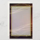 Extravaganter Maroon-Hintergrund mit Wispy-Gold-Ak Briefpapier (Vorne/Hinten)