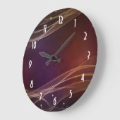 Extravaganter Maroon-Hintergrund mit Wispy-Gold-Ak Große Wanduhr (Winkel)