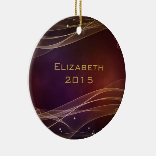 Extravaganter Maroon-Hintergrund mit Wispy-Gold-Ak Keramikornament (Rechts)