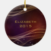 Extravaganter Maroon-Hintergrund mit Wispy-Gold-Ak Keramikornament (Hinten)