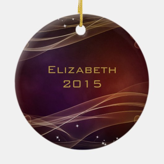 Extravaganter Maroon-Hintergrund mit Wispy-Gold-Ak Keramikornament (Hinten)