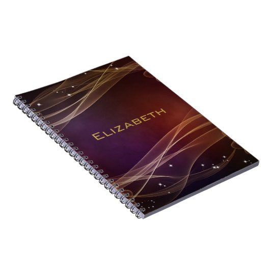 Extravaganter Maroon-Hintergrund mit Wispy-Gold-Ak Notizblock (Rechte Seite)