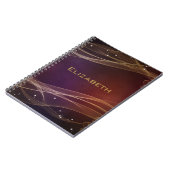 Extravaganter Maroon-Hintergrund mit Wispy-Gold-Ak Notizblock (Linke Seite)