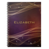 Extravaganter Maroon-Hintergrund mit Wispy-Gold-Ak Notizblock (Vorderseite)