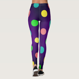 Extravaganter mehrfarbiger und Lila Retro-Polka-Pu Leggings