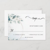 Extravaganter Metallglam Shiny High End Silver Wed RSVP Karte (Vorne/Hinten)