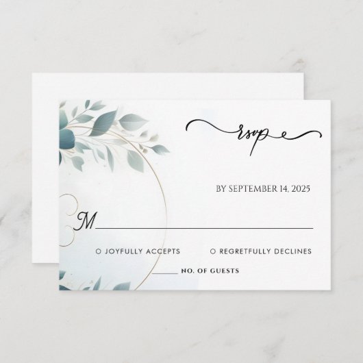 Extravaganter Metallglam Shiny High End Silver Wed RSVP Karte (Vorne/Hinten)