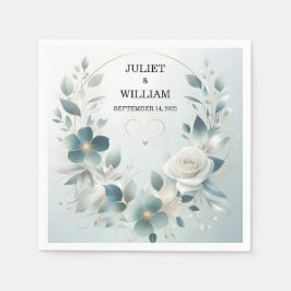 Extravaganter Metallglam Shiny High End Silver Wed Serviette