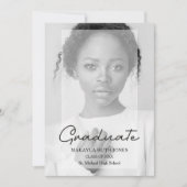 Extravaganter Minimalistischer Foto-Abschluss Einladung (Vorderseite)