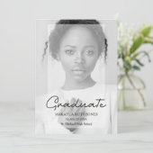 Extravaganter Minimalistischer Foto-Abschluss Einladung (Stehend Vorderseite)