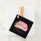 Extravaganter moderner rosa Schwarz und Gold Glitz Geschenkanhänger (Beispiel)