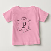 Extravaganter Monogramm-BabyTutu OnsieA niedliche Baby T-shirt (Vorderseite)