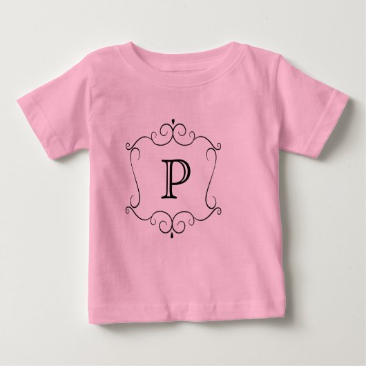 Extravaganter Monogramm-BabyTutu OnsieA niedliche Baby T-shirt (Vorderseite)