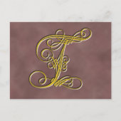Extravaganter Monogramm-Buchstaben T Postkarte (Vorderseite)