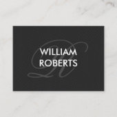 Extravaganter monogramm Button Streifen Visitenkarte (Vorderseite)