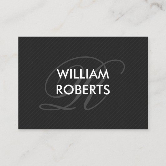 Extravaganter monogramm Button Streifen Visitenkarte (Vorderseite)