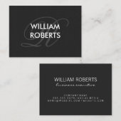 Extravaganter monogramm Button Streifen Visitenkarte (Vorne/Hinten)