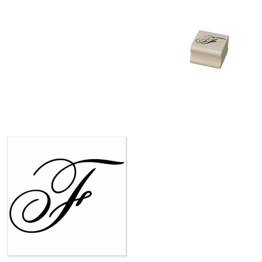 Extravaganter Monogramm-Letter F Bearbeiten-Design Gummistempel (Stempel)